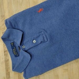 Polo Ralph Lauren Blue Polo Shirt Short Sleeve Size M Custom Slim Fit